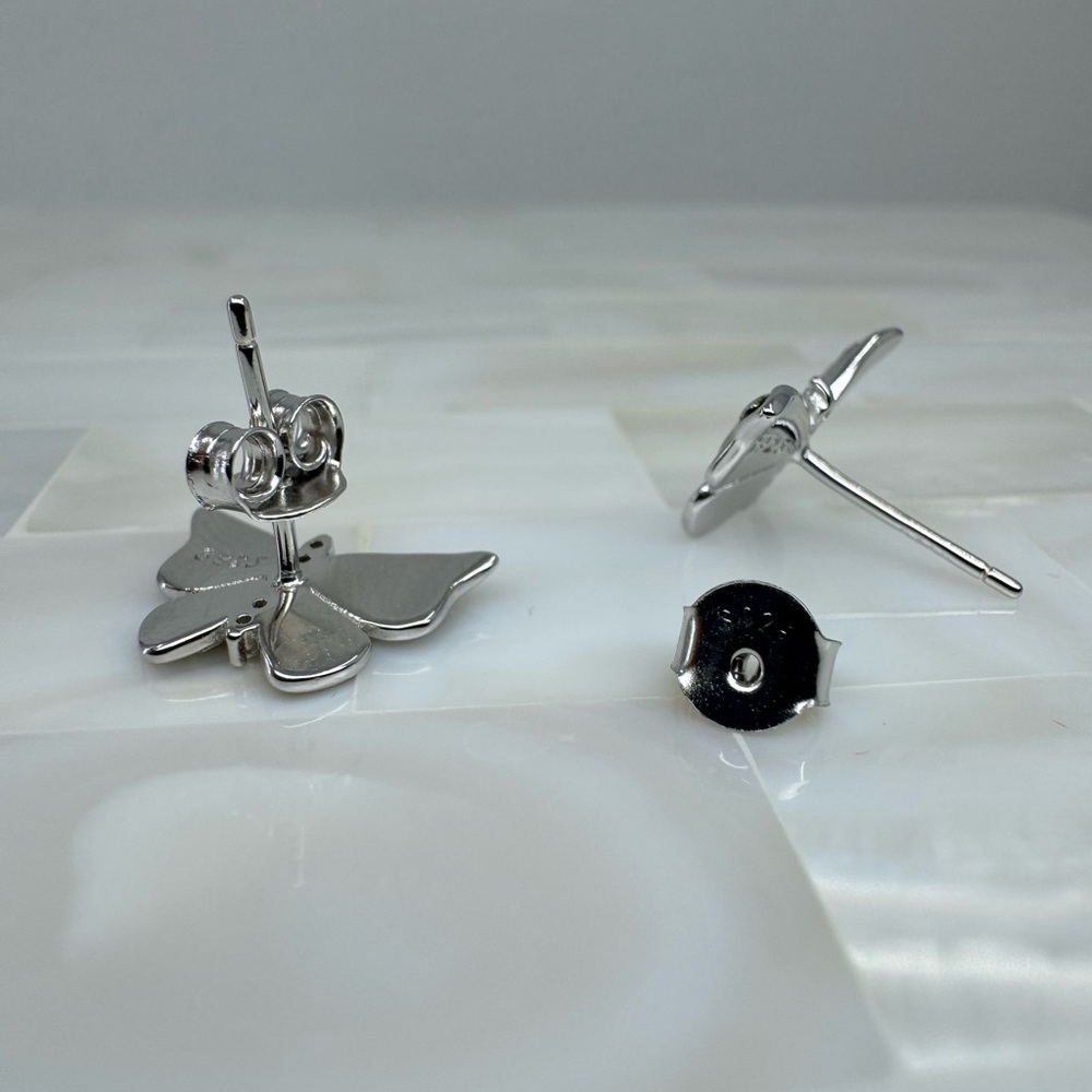 2/$30 Genuine 925 Sterling Silver Butterfly Earrings - Picture 8 of 9